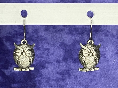 Pre-loved Chelsea pewter owl earrings