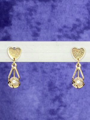 Upcycled pre-loved gold plated post dangle earrings