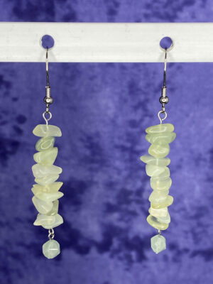 Newly designed earrings with Aventurine chips dangles