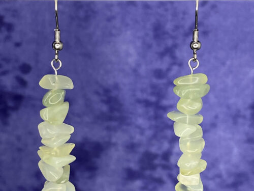 Newly designed earrings with Aventurine chips dangles