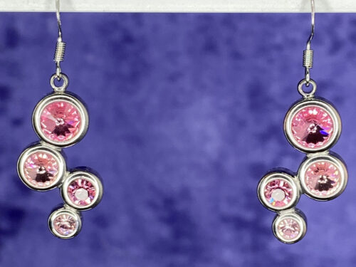 Pre-loved pink rose cut earrings