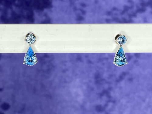 Pre-loved silver faux blue topaz stud earrings