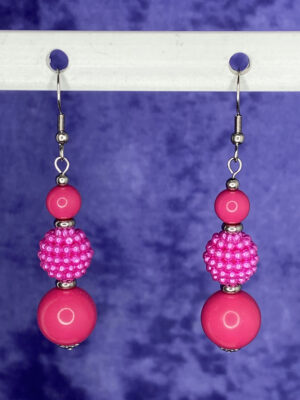 Upcycled bubble gum acrylic ball earrings