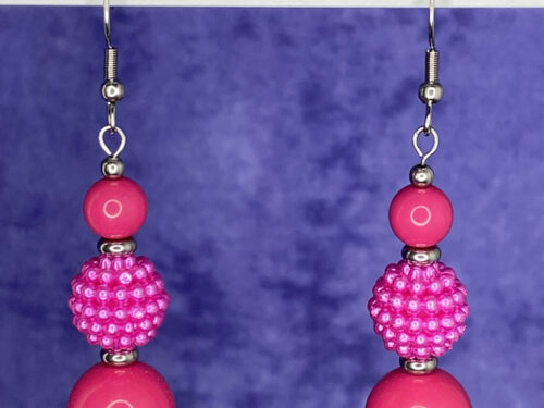 Upcycled bubble gum acrylic ball earrings