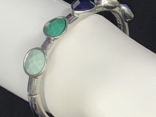 Vintage Lia Sophia silver fold-over elastic bracelet
