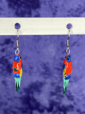 Pre-loved handmade parrot earrings