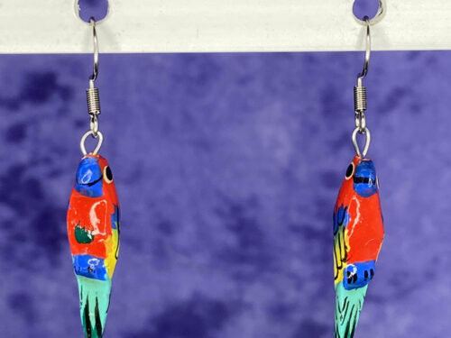 Pre-loved handmade parrot earrings