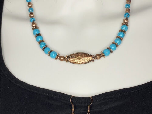 Newly Designed turquoise and red copper necklace set