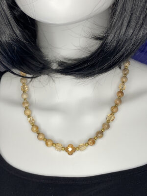 Newly Designed necklace with petrified wood beads
