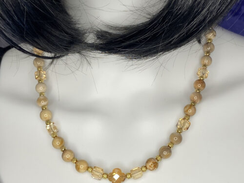 Newly Designed necklace with petrified wood beads