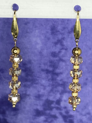 Newly Designed champagne faceted glass earrings