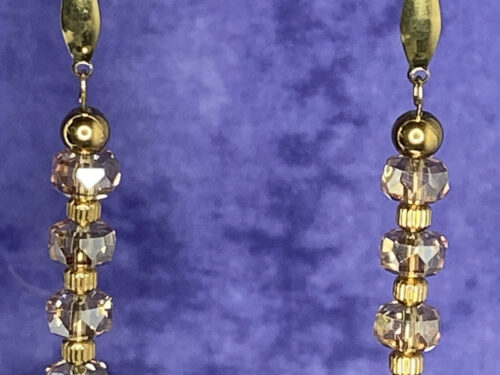 Newly Designed champagne faceted glass earrings