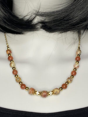 Newly Designed agate/goldstone healing necklace