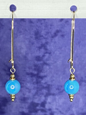 Newly Designed blue pearlized blue acrylic drop earrings