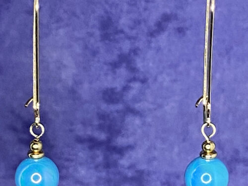 Newly Designed blue pearlized blue acrylic drop earrings