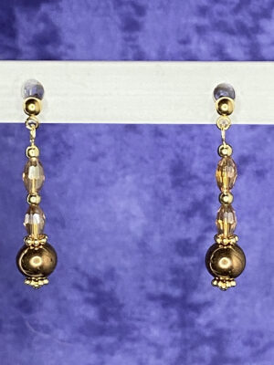 Newly Designed gold hematite and crystal earrings