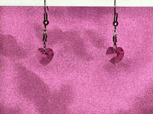 Pre-loved earrings with pink Swarovski crystals
