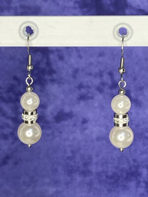 Newly Designed SS Earrings with glass pearls and rhinestones