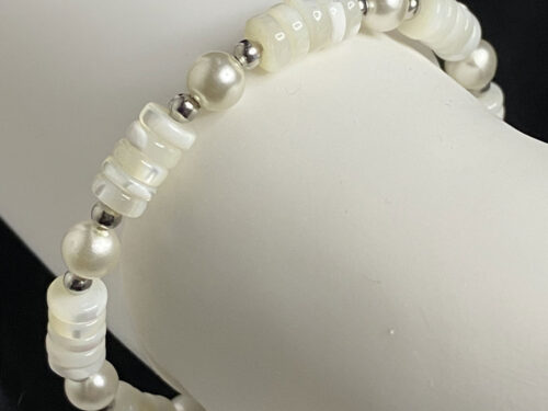 Upcycled Mother of Pearl healing bracelet