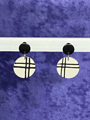 Upcycled polymer drop stud earrings
