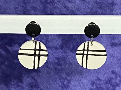 Upcycled polymer drop stud earrings