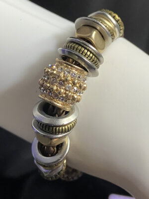 Pre-loved Chico's tri-colour rhinestone magnetic bracelet
