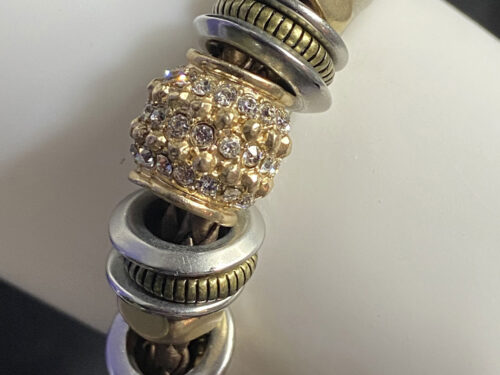 Pre-loved Chico's tri-colour rhinestone magnetic bracelet