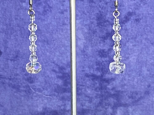 Pre-loved faceted glass drop earrings