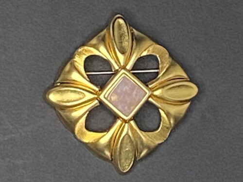 Vintage JW gold tone brooch