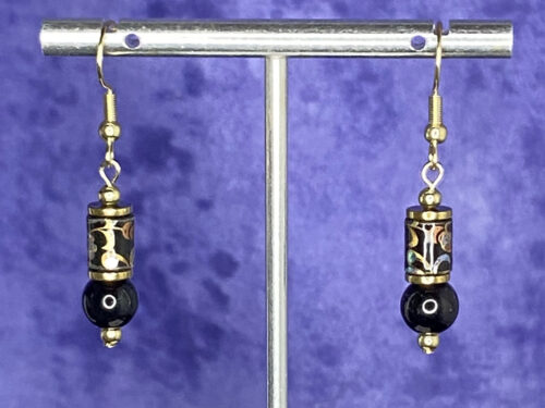ND Vintage enameled beaded earrings