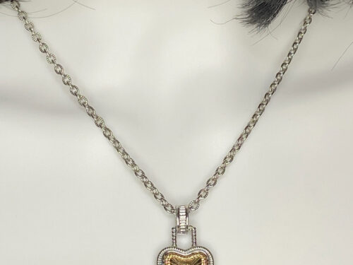 Pre-loved silver necklace with diamond heart