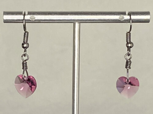 Pre-loved earrings with pink Swarovski crystals