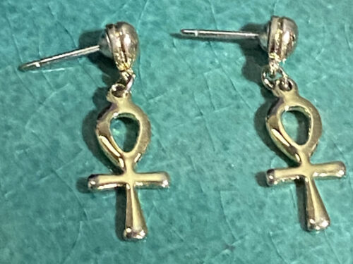 Pre-loved Egyptian Ankh symbol earrings