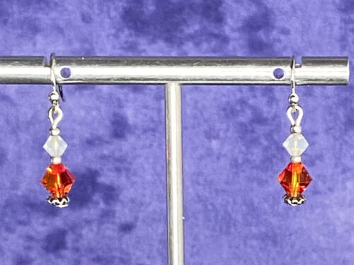 Pre-loved Silver with bicone beaded earrings