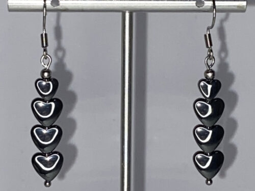 ND Healing hematite heart earrings