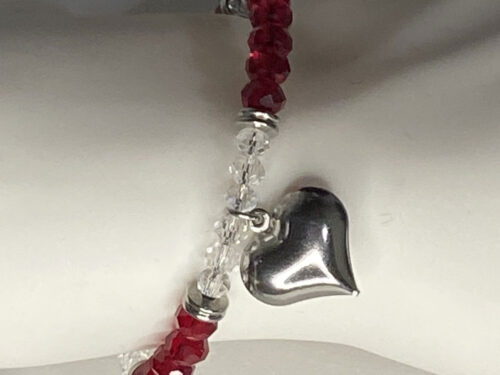 ND Memory wire bracelet with SS heart