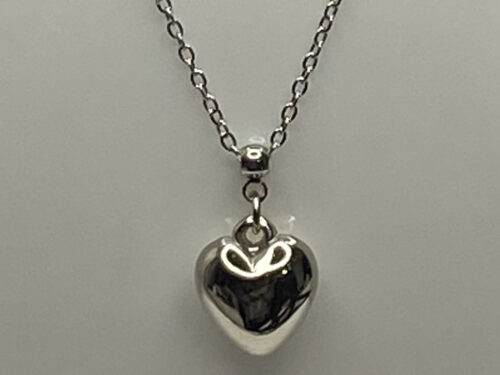 ND SS puff heart necklace