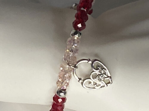 ND Memory wire bracelet with heart charm