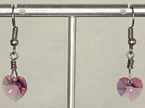 Pre-loved earrings with pink Swarovski crystals