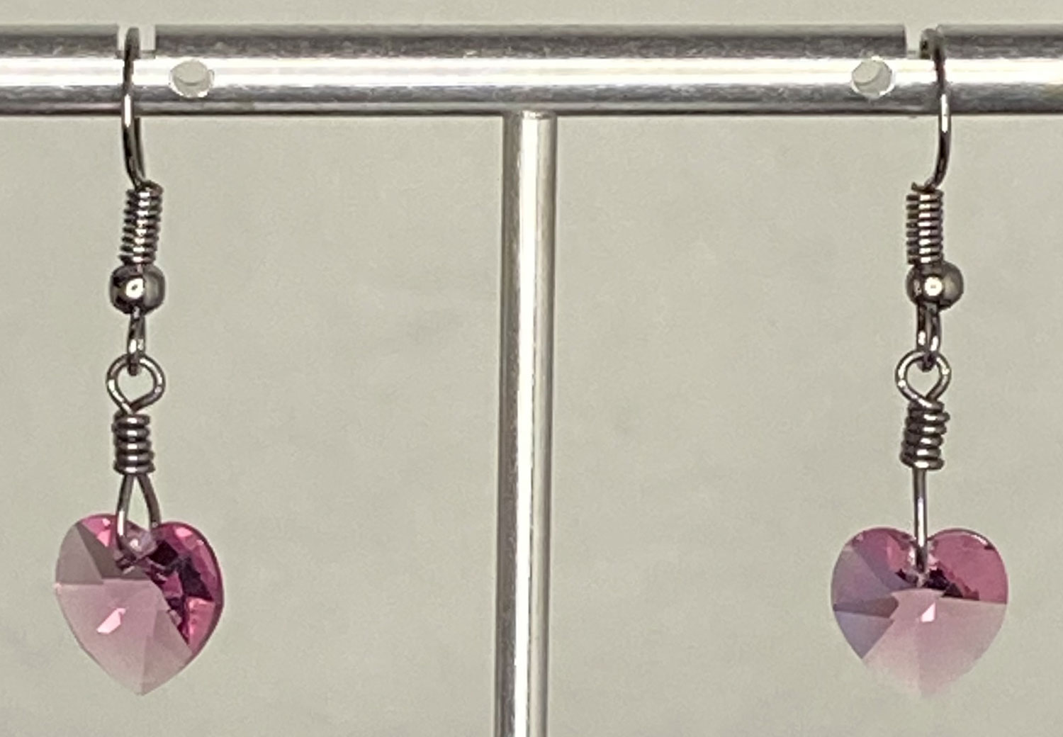Pre-loved earrings with pink Swarovski crystals