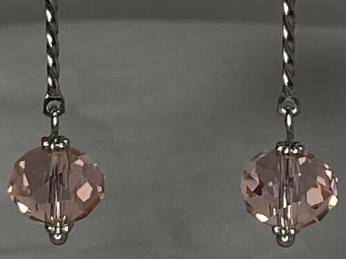 ND Pink faceted glass drop earrings