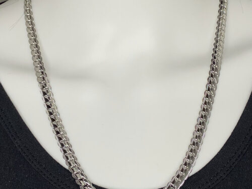 ND Rhodium plated 7mm Snake wheat chain