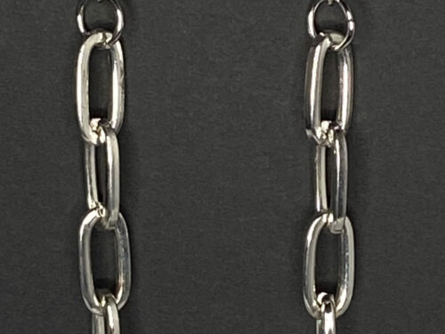 ND Silver tone paperclip earrings