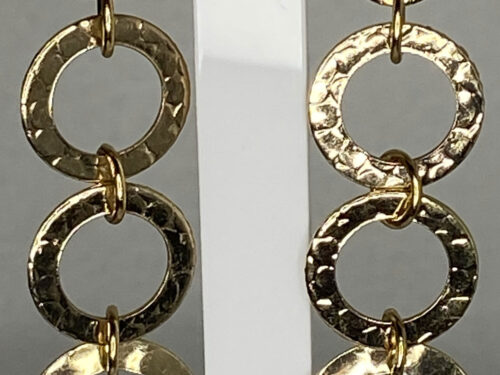 ND Upcycled gold tone hammered ring earrings