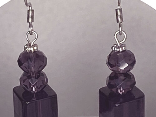 ND Upcycled purple glass earrings