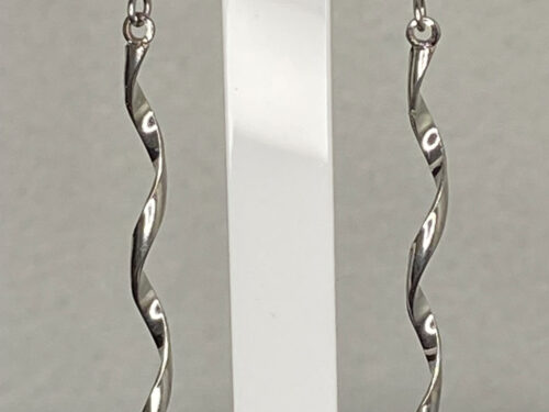 Pre-loved Rhodium plated spiral earrings