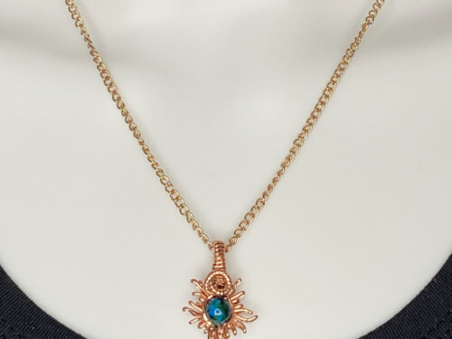 Pre-loved copper chain & sun pendant necklace