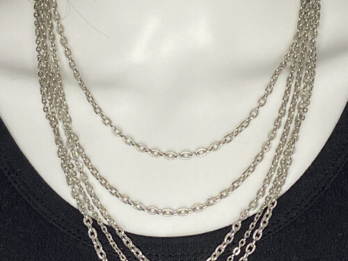 Vintage Avon silver tone multi-strand necklace
