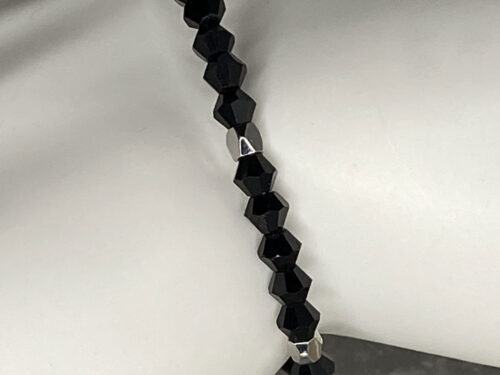 ND Memory wire black beaded layering bracelet
