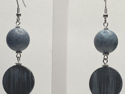 ND Upcycled blue denim earrings